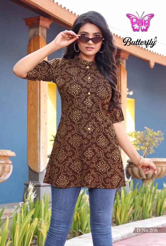 Butterfly 2 Regular Wear Rayon Wholesale Short Top Collection